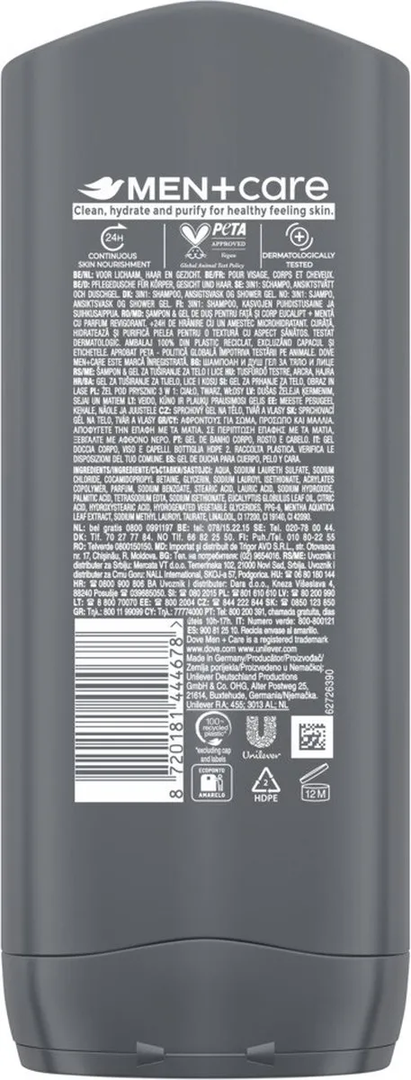 Dove Men+Care Eucalyptus + Mint Douchegel - 2400ml (6x400ml)