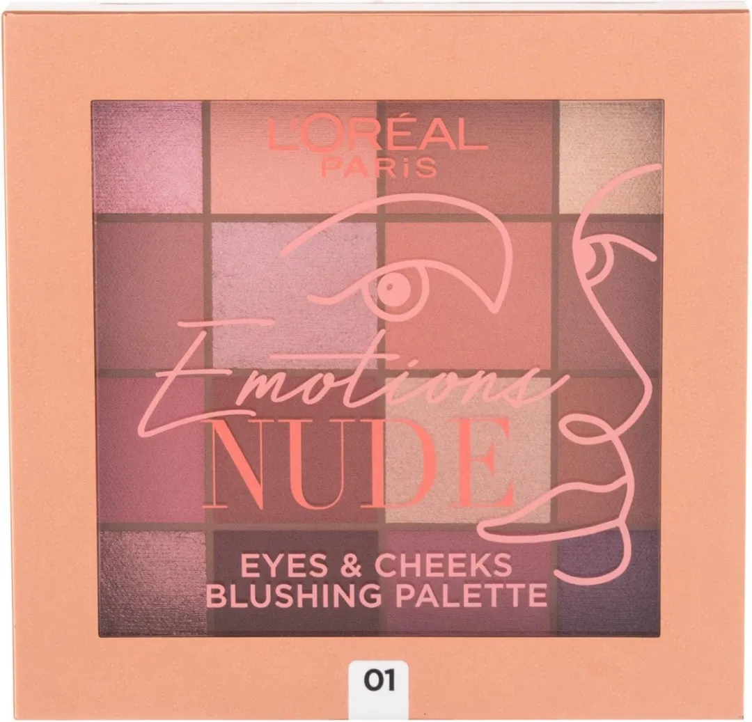 L'Oréal Paris Eyes & Cheeks Blushing Palette 01 Emotions Nude - 16 Kleuren