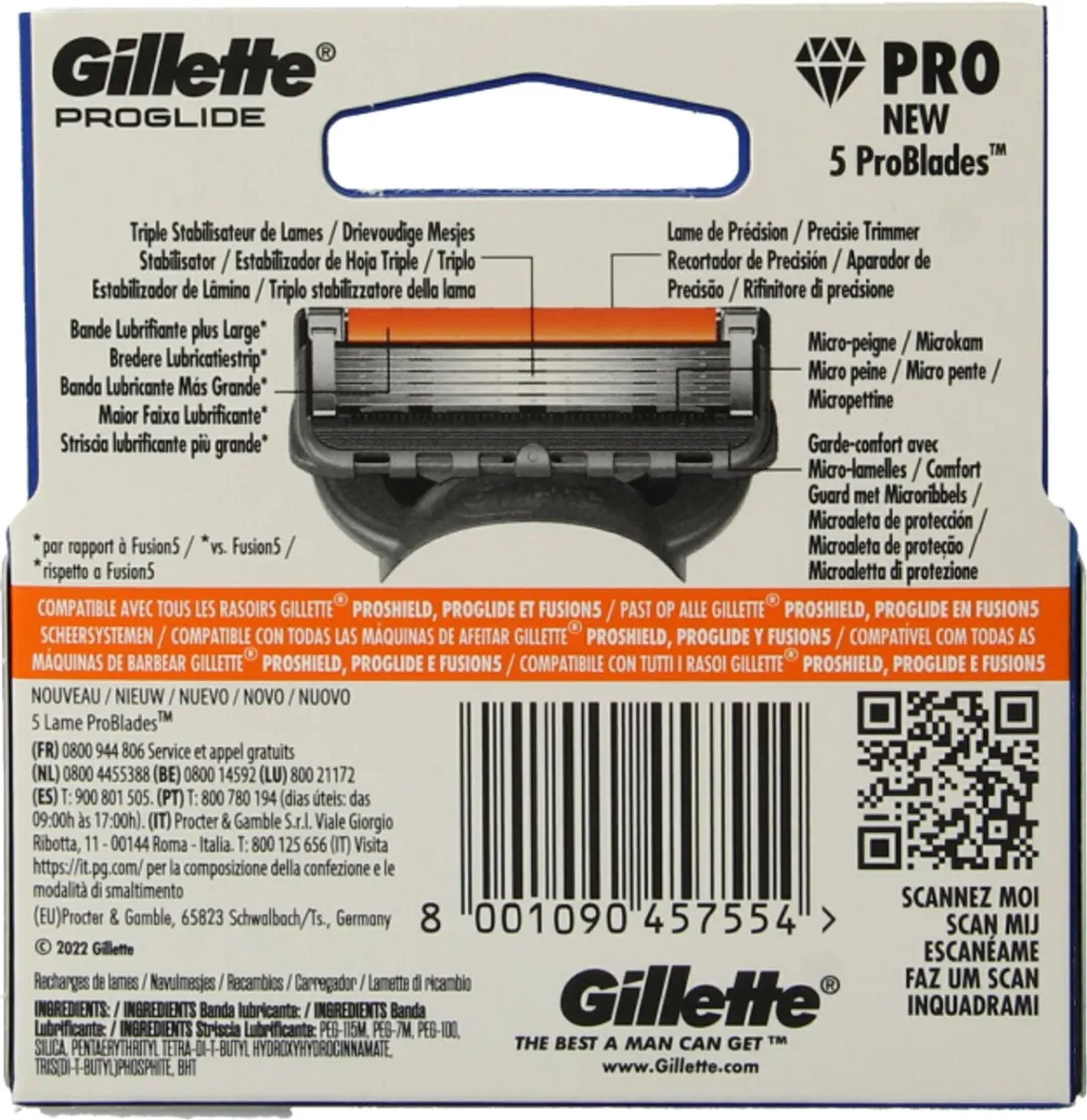 Gillette ProGlide Mesjes 5 Bladen - 3 Stuks