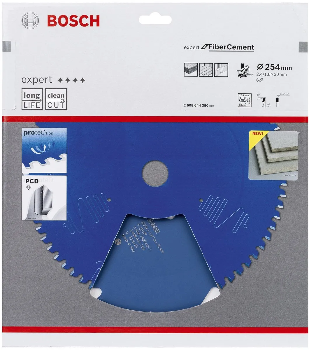 Bosch Blad Expert Fiber Cement 254mm - 6 Tanden - 30mm As