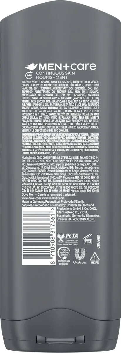 Dove Men+Care Cool Fresh 3-in-1 Douchegel - 20 Stuks