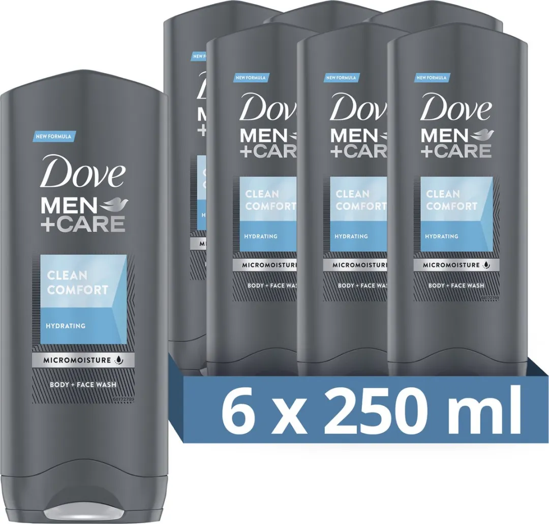 Dove Men+Care Clean Comfort Douchegel - 250ml - 6 Stuks