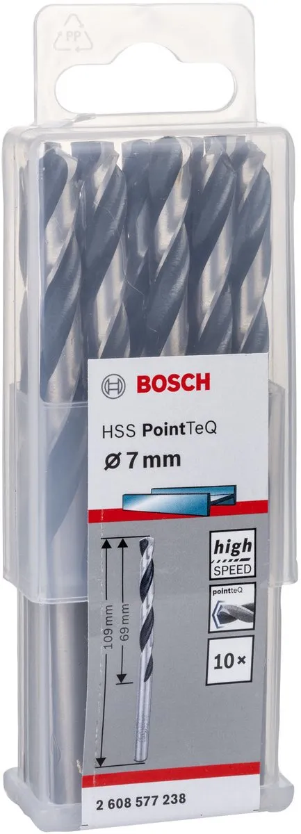 Bosch HSS PointTeQ DIN 338 Boormachinebits 10x - 7x69x109mm