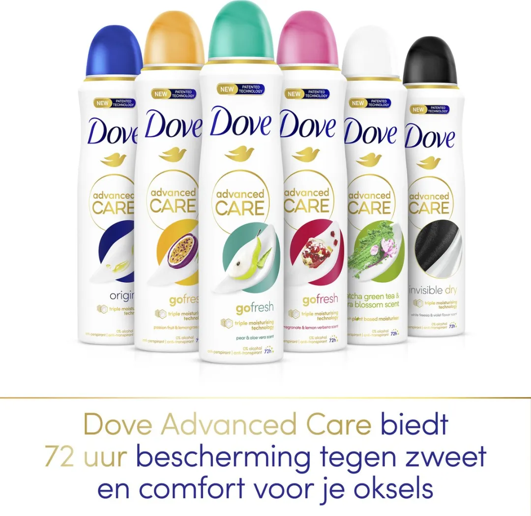Dove Advanced Care Go Fresh Pear & Aloe Vera Anti-Transpirant Spray - 6x150ml