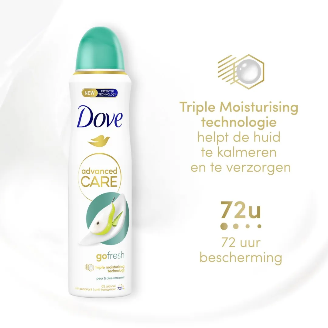 Dove Advanced Care Go Fresh Pear & Aloe Vera Anti-Transpirant Spray - 6x150ml