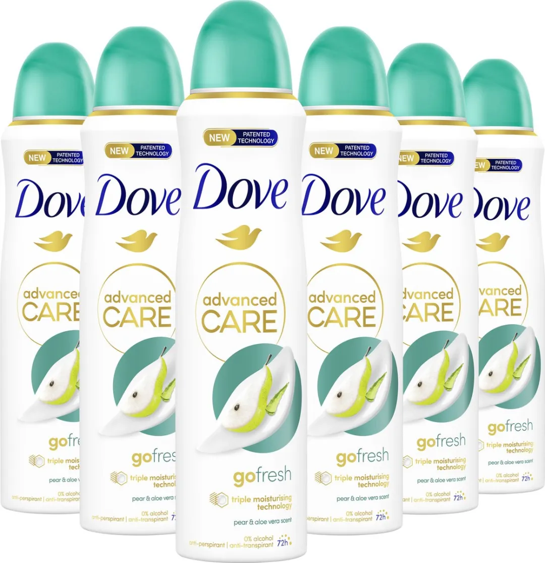 Dove Advanced Care Go Fresh Pear & Aloe Vera Anti-Transpirant Spray - 6x150ml