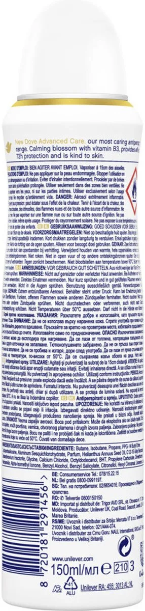 Dove Advanced Care Anti-Transpirant Spray Calming Blossom - 6x150ml - afbeelding 6 van 6