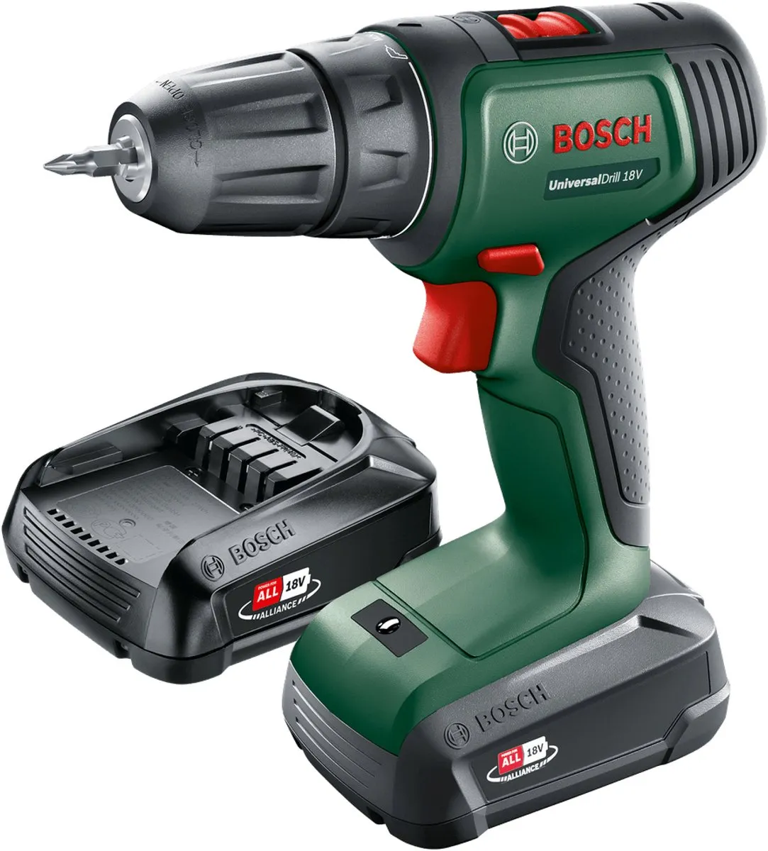 Bosch UniversalDrill 18 Accuschroefboormachine - 2x 18V 1500mAh - 21 standen