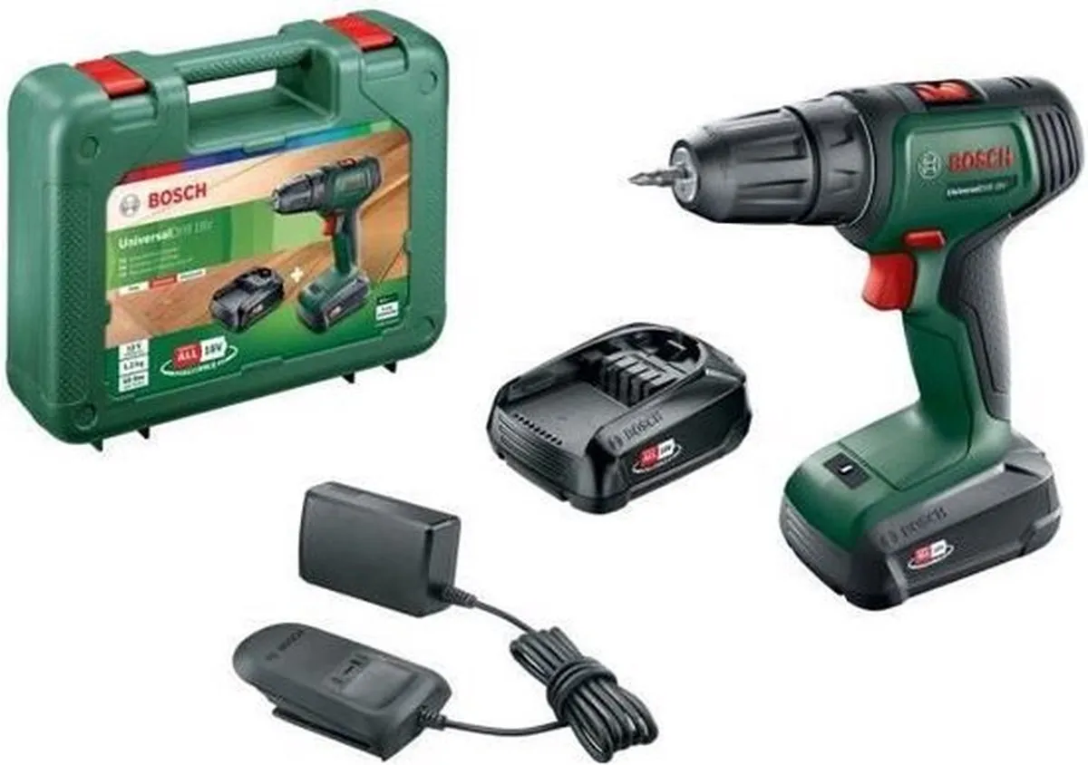 Bosch UniversalDrill 18 Accuschroefboormachine - 2x 18V 1500mAh - 21 standen
