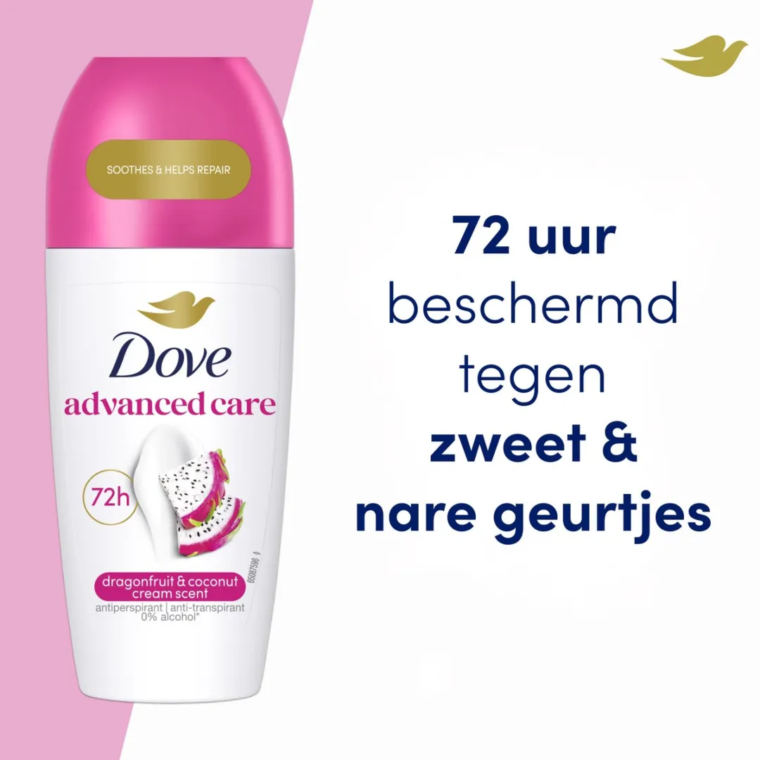 Dove Anti-Transpirant Roller Advanced Care Dragon Fruit & Coconut Cream - 6x50ml