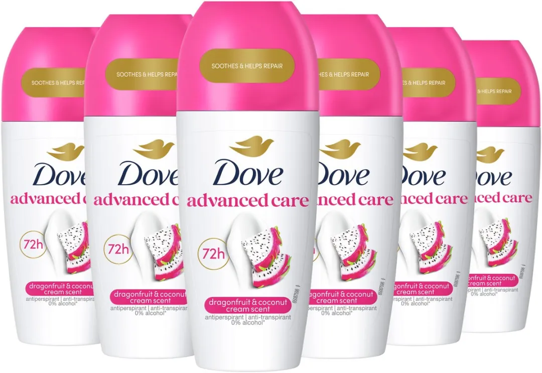 Dove Anti-Transpirant Roller Advanced Care Dragon Fruit & Coconut Cream - 6x50ml