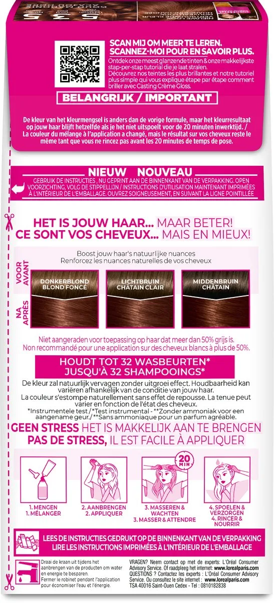 L'Oréal Paris Casting Crème Gloss 535 Semi-permanente Haarkleuring 1030ml