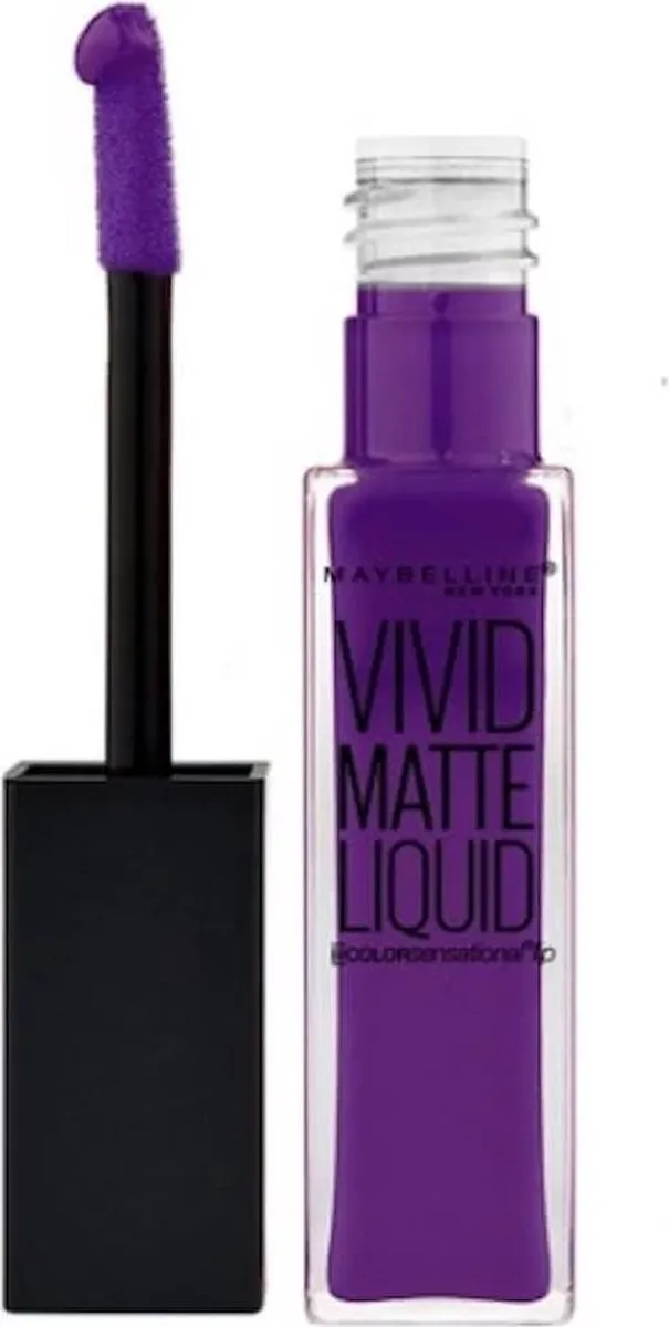Maybelline Vivid Matte Liquid Lippenstift 43 Vivid Violet - afbeelding 6 van 6