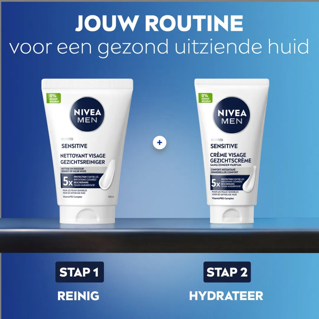 - NIVEA MEN Senstive Face Skincare Geschenkset Mannen- Giftset Gezichtsverzorging Routine - Cadeau Verjaardag Man – Vaderdag cadeau