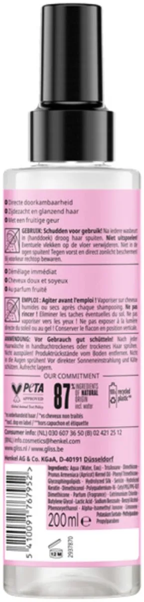 Schwarzkopf Gliss Kur Anti-Klit Spray Liquid Silk Gloss 400ml