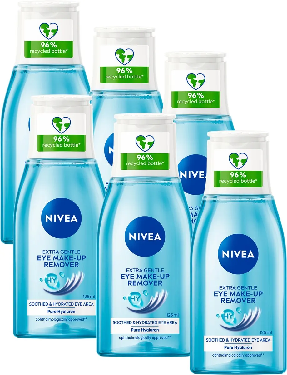 NIVEA Extra Milde Oogmake-remover 6x125ml
