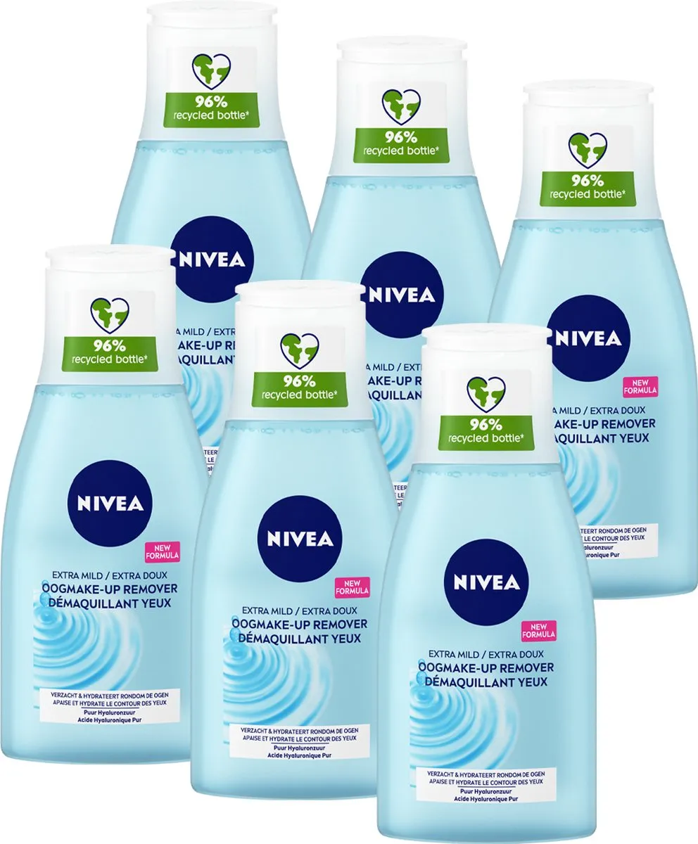 NIVEA Extra Milde Oogmake-remover 6x125ml