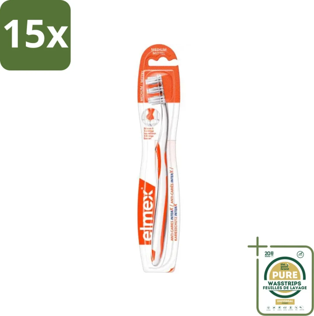 Elmex InterX Medium Tandenborstel - 15 Stuks - Oranje