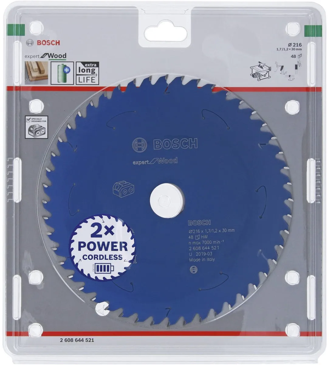 Bosch Blad Exp. Wood ACCU 216x30x1.7/1.2x48T - 1x Zaagblad