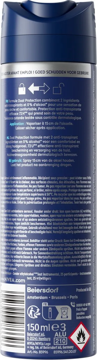 NIVEA MEN Dry Fresh Anti-Transpirant Spray 72u - 6x150ml