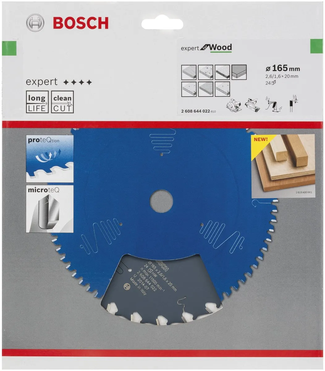 Bosch Professional Expert for Wood Cirkelzaagblad 165mm T24 - 24 Tanden