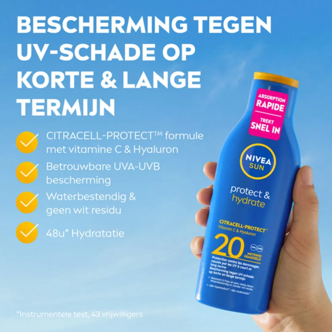 NIVEA Sun Protect & Hydrate Zonnemelk SPF 20 - 2x200ml