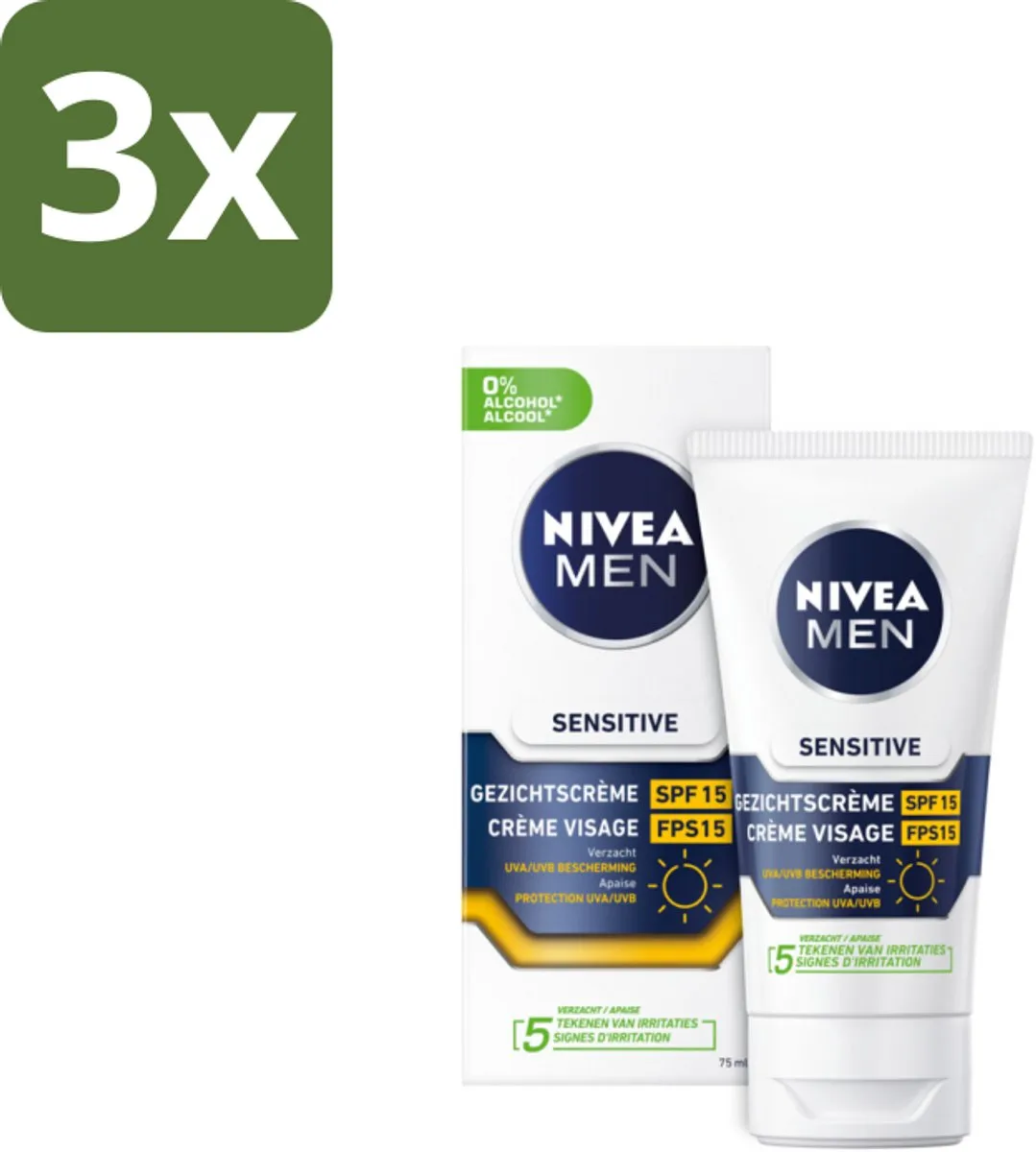NIVEA MEN Sensitive Gezichtscrème SPF 15