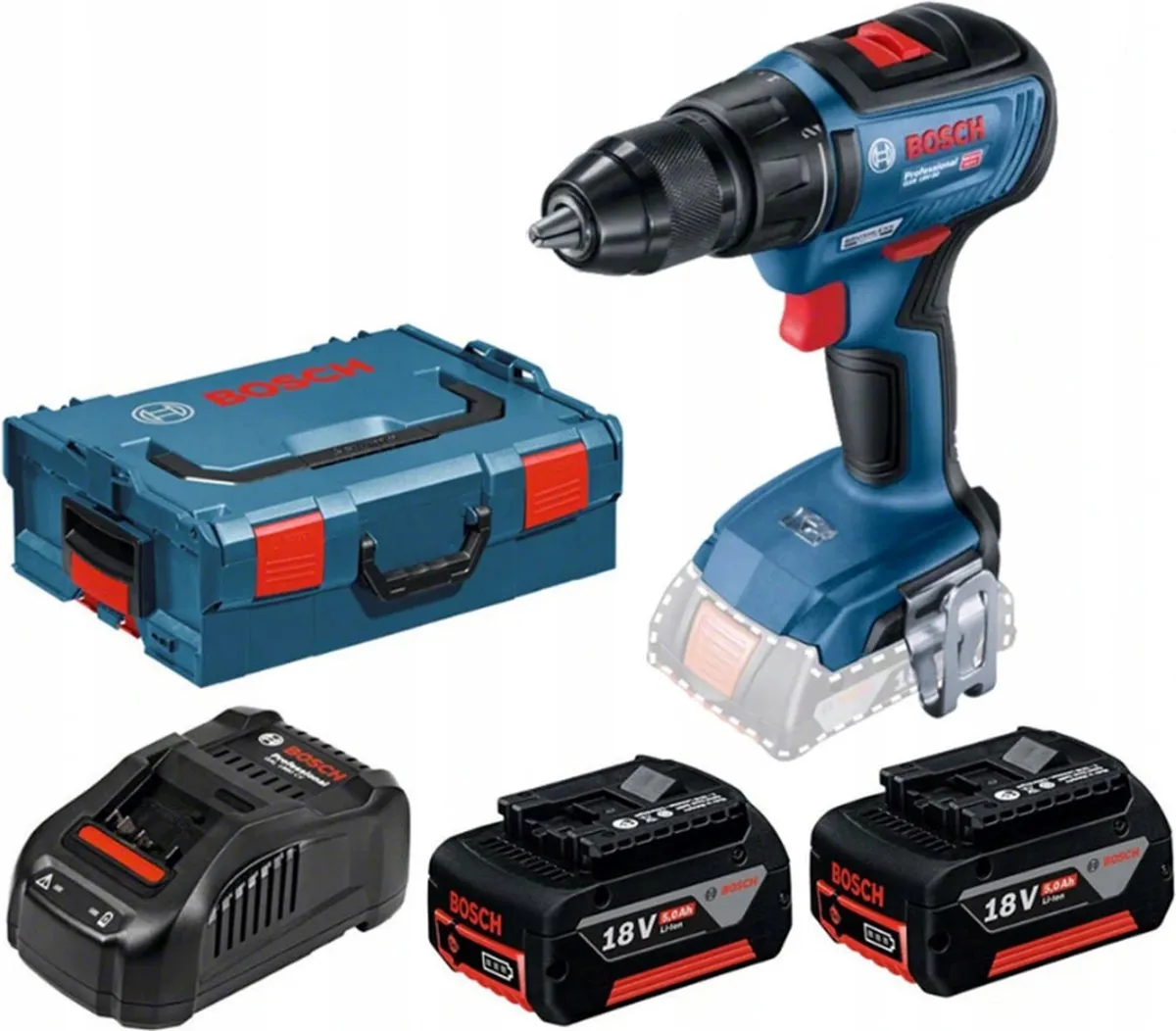 Bosch 18V Accu-schroevendraaier 06019H5001 - 2x 5,0Ah - 21 standen - afbeelding 2 van 2