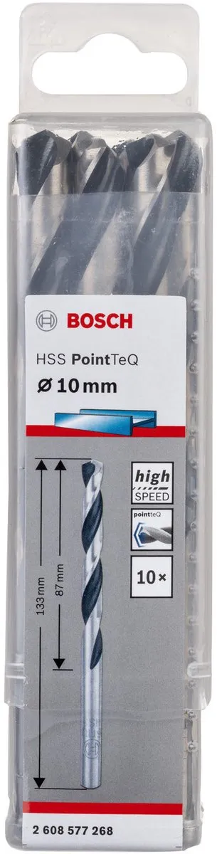 Bosch HSS PointTeQ DIN 338 Boormachineset 10 Stuks