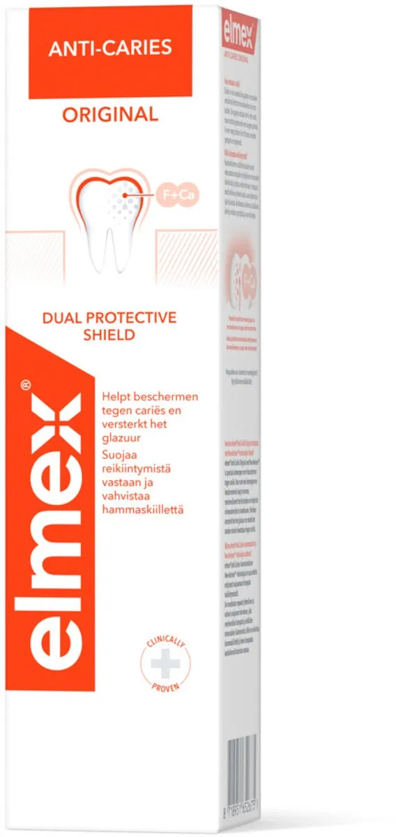 4 x Elmex Tandpasta Anti-Cariës Original 75 ml - Anti-cariës - Tandpasta - Cariës - Gaatjes - Tandglazuur