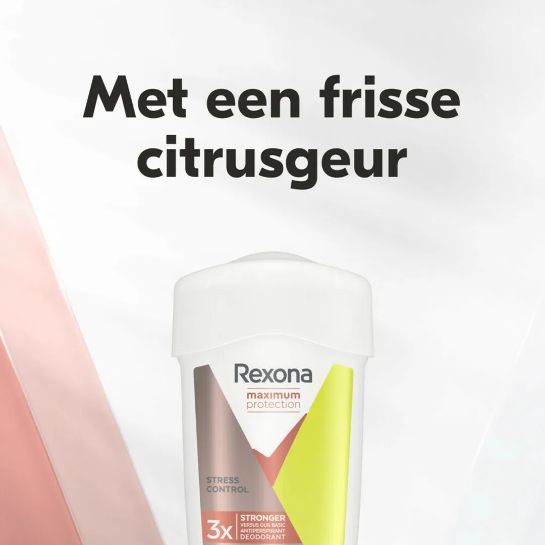 1 x Rexona Deodorant Stick Cream Maximum Protection Stress Control 45 ml - Anti-transpirant Vrouw - Stress-zweet - Droge Huid - Geur - Zweetbescherming