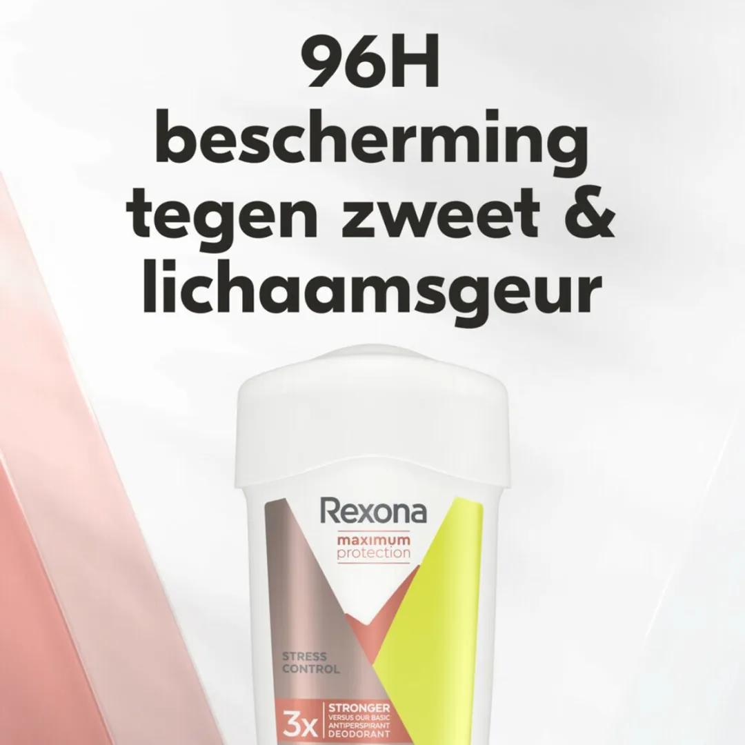 1 x Rexona Deodorant Stick Cream Maximum Protection Stress Control 45 ml - Anti-transpirant Vrouw - Stress-zweet - Droge Huid - Geur - Zweetbescherming