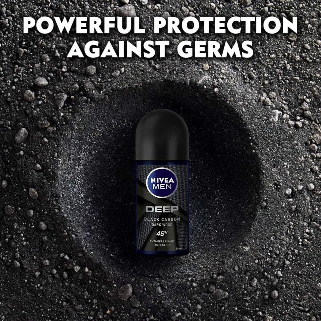 NIVEA Deep Deo Roller 50ml - 3 Stuks