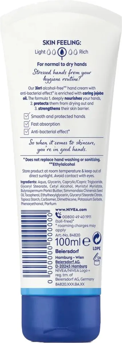 NIVEA Handcrème 3-in-1 Care & Protect 100ml