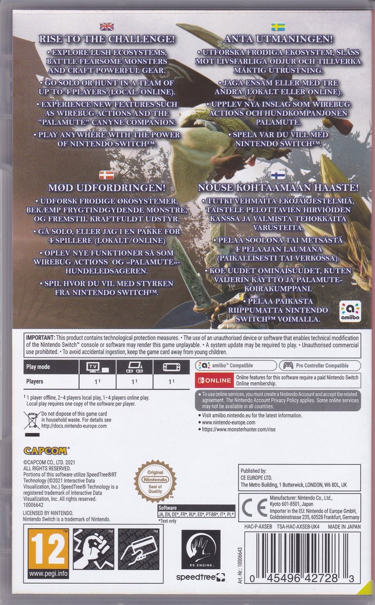 Monster Hunter: Rise EN/SV/DK/FI (Switch)