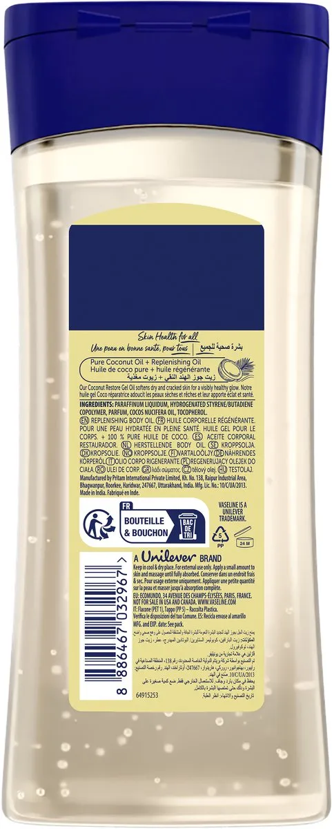 Vaseline Intensive Care Body Oil Coconut Restore 200ml