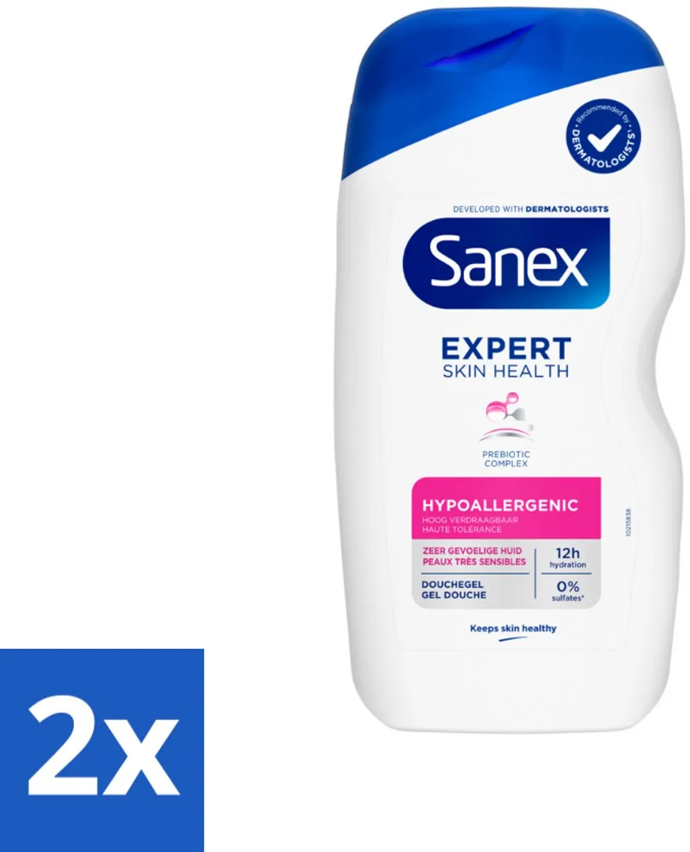 Sanex – Douchegel – Expert Skin Health Hypoallergeen – 400 ml - Voordeelverpakking - 2 stuks