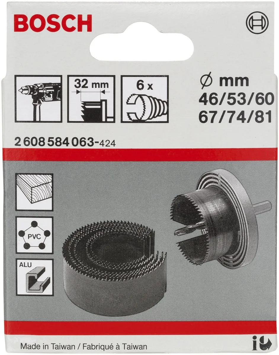 Bosch 6-delige Zaagkransset 46mm - Aluminium