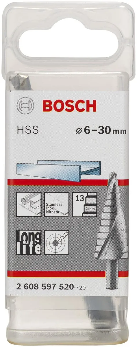 Bosch Trappenboren HSS 6-30mm 10mm - 93,5mm