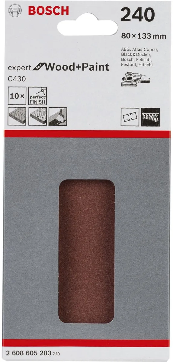 Bosch Schuurbladset 10-delig 80x133mm
