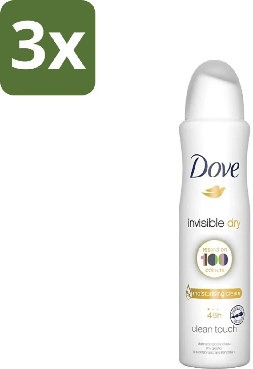 Dove Invisible Dry Deodorant 750ml - 3 Stuks