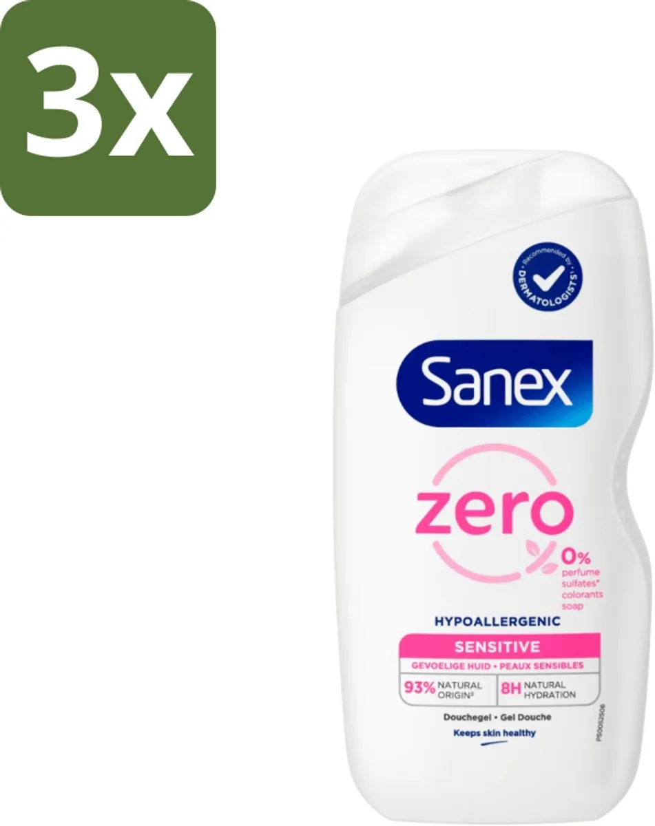 Sanex Zero% Douchegel Gevoelige Huid 1200ml (3x400ml)