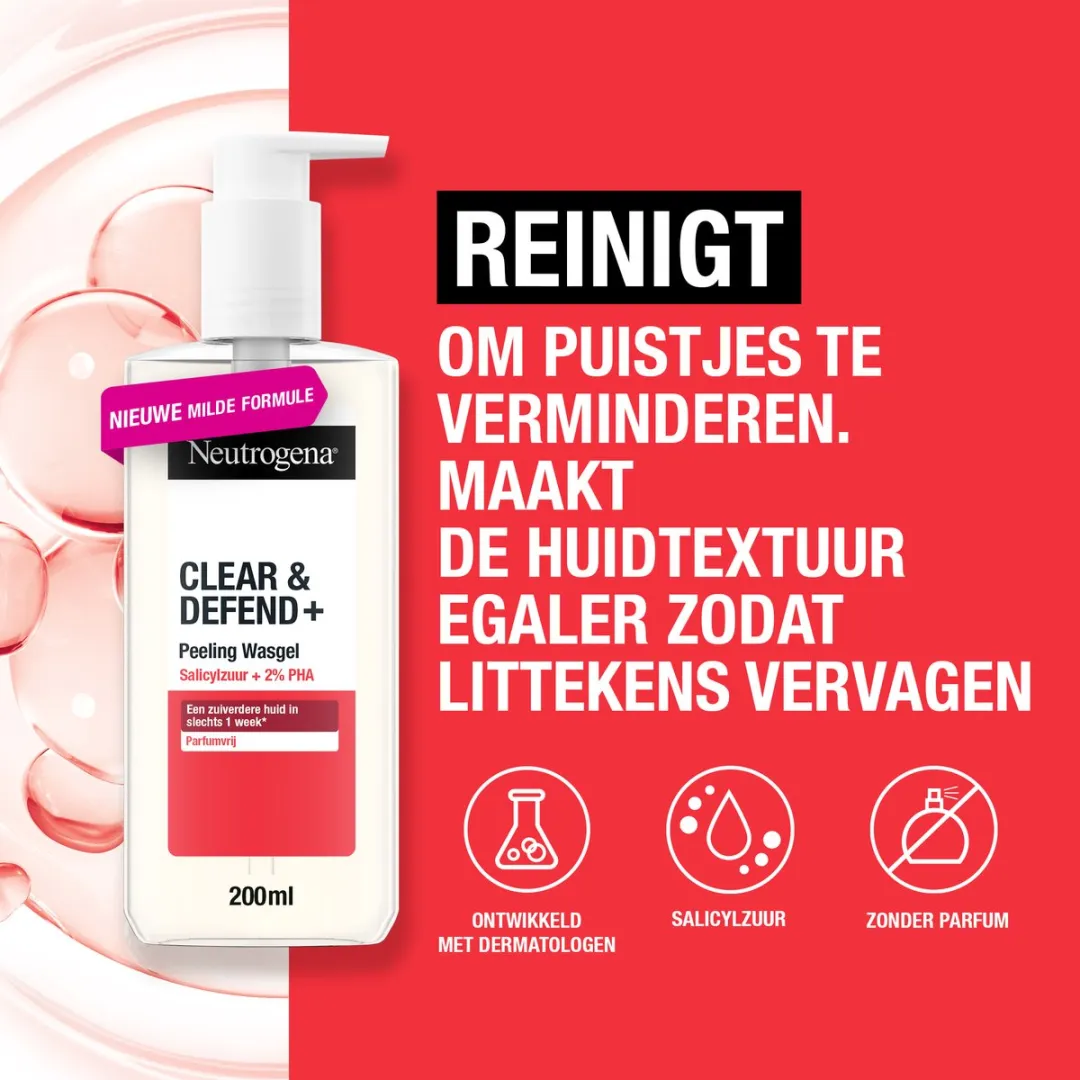 Neutrogena Clear & Defend+ Peeling Wasgel 200ml