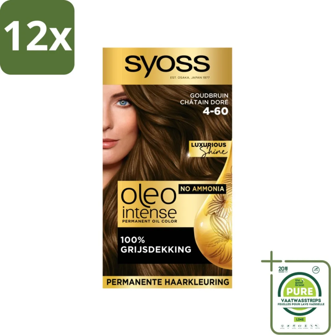 SYOSS Oleo Intense Haarverf 4-60 Goudbruin - 12 Stuks