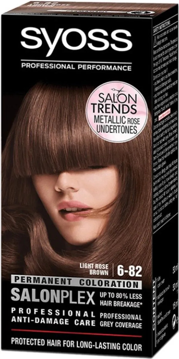 SYOSS Color Baseline6-82 Rose Permanent Haarkleuring 3x