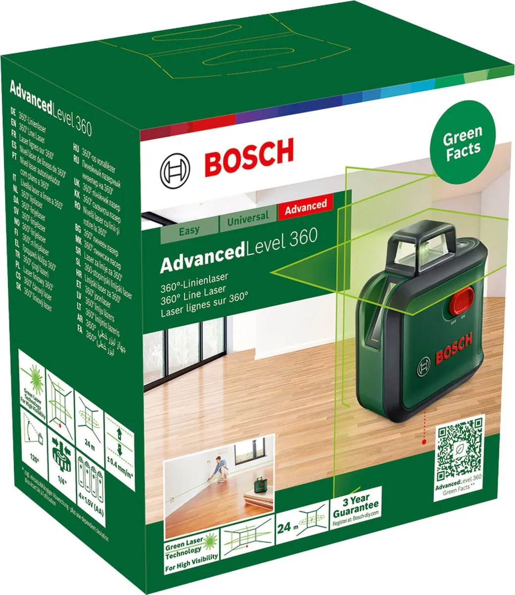 Bosch AdvancedLevel 360 360° Kruislijnlaser 0603663B06 - Groen