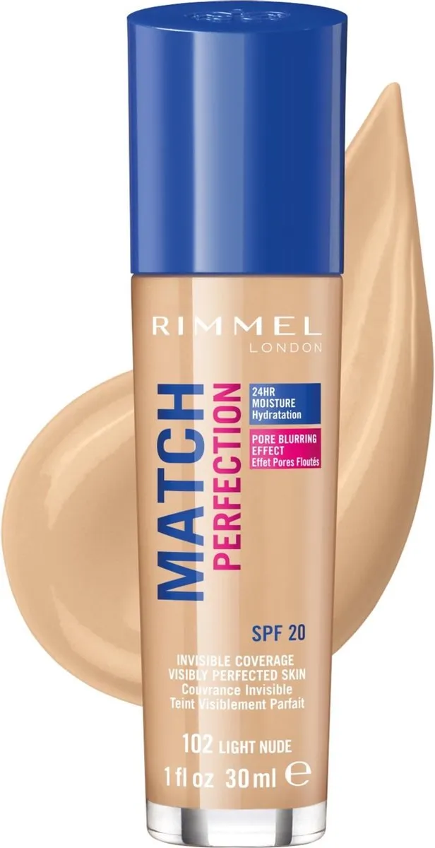 Rimmel London Match Perfection Foundation 102 Light Nude - 30ml