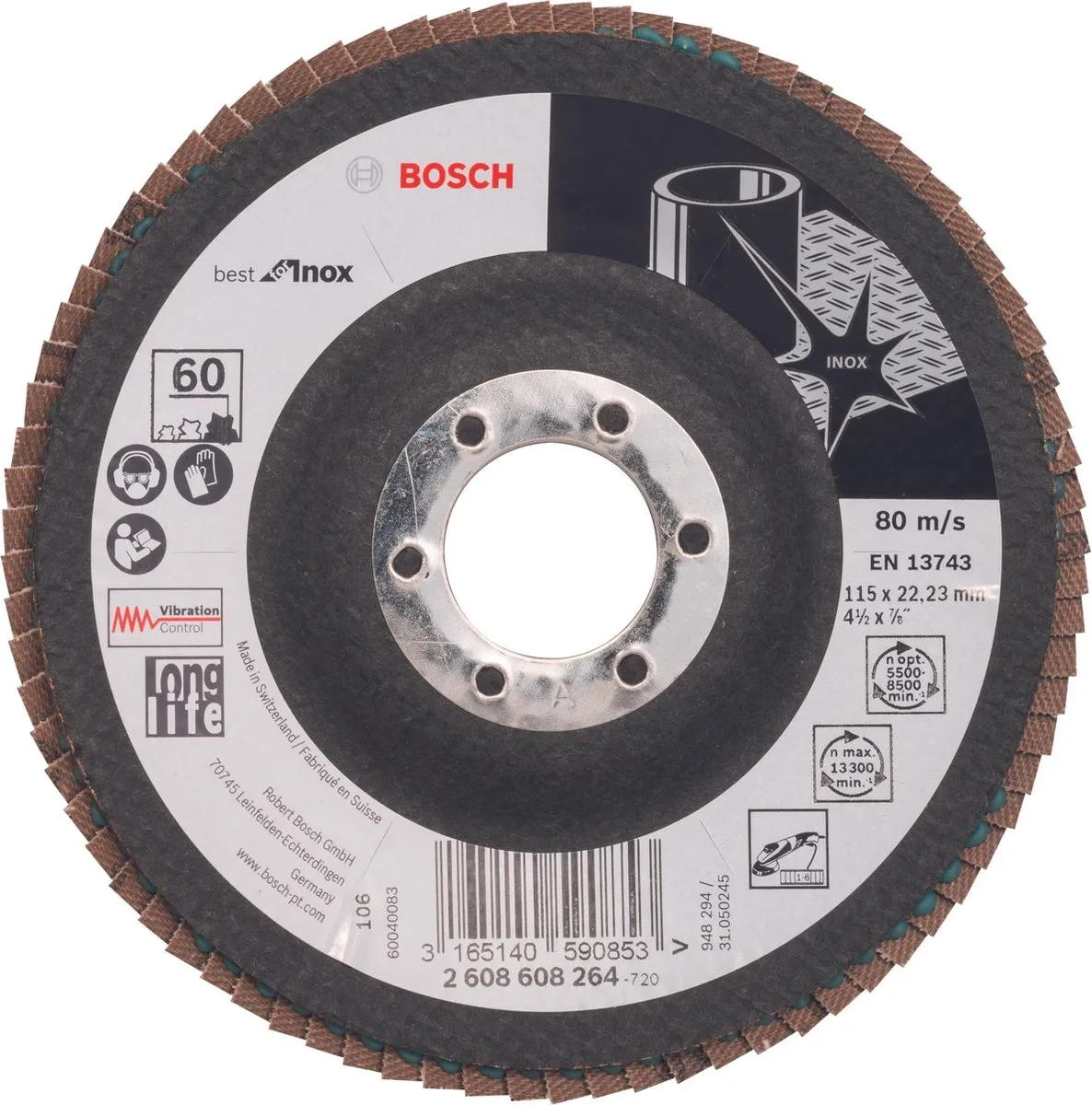 Bosch Lamellenschuurschijf Best for Inox 115mm
