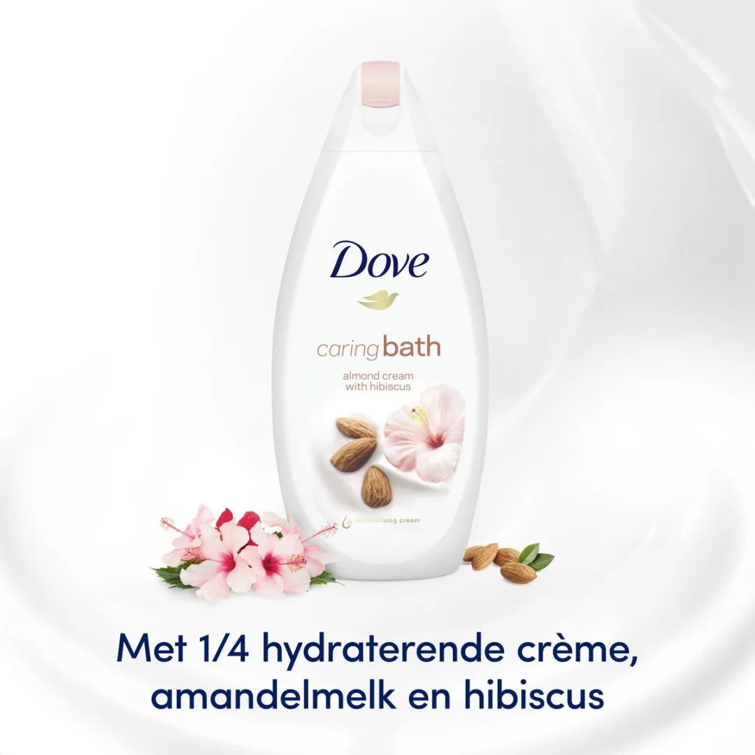 Dove Caring Bath Amandelmelk & Hibiscus Badcrème - 24 Stuks