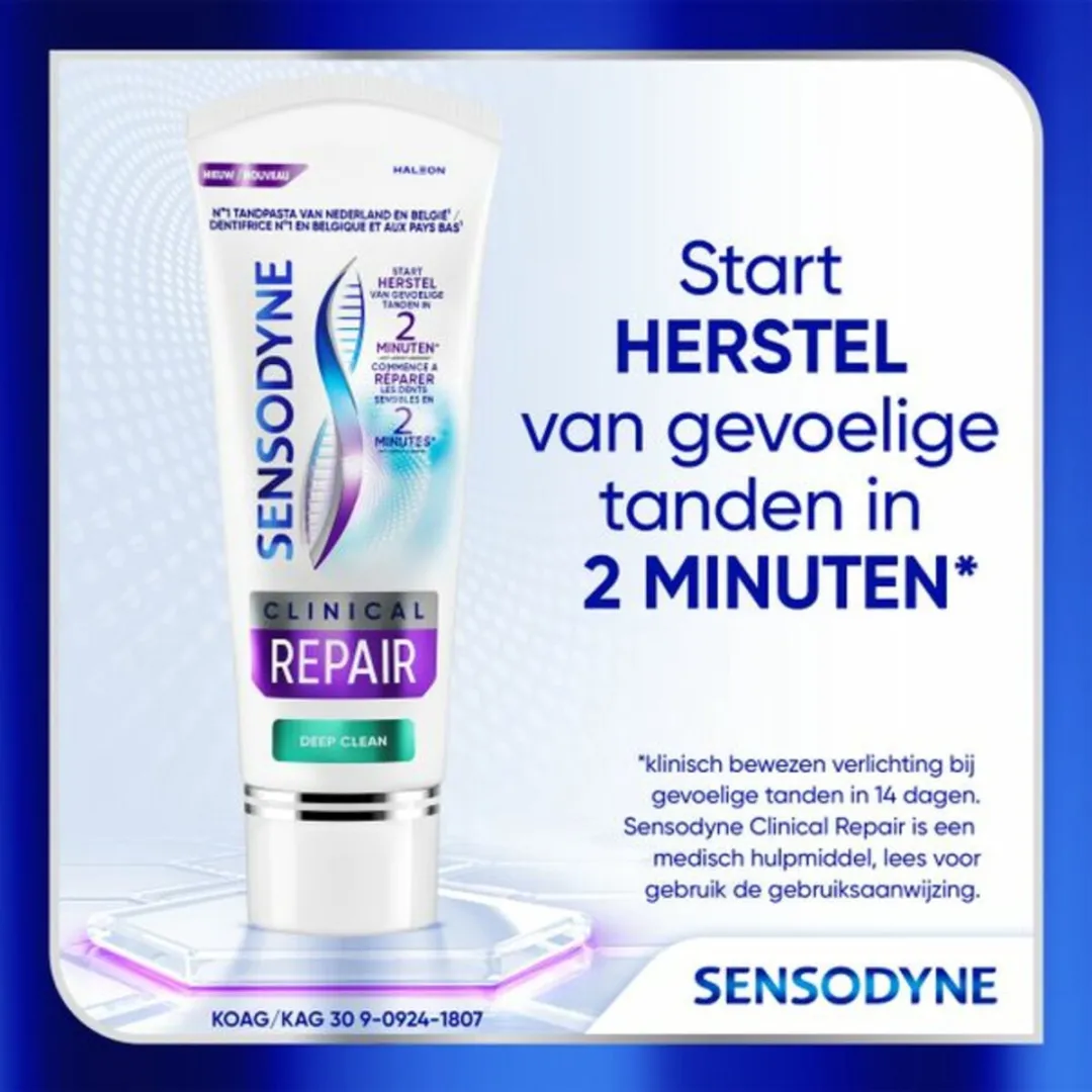Sensodyne - Tandpasta - Clinical Repair - Deep Clean - 75ml x 6